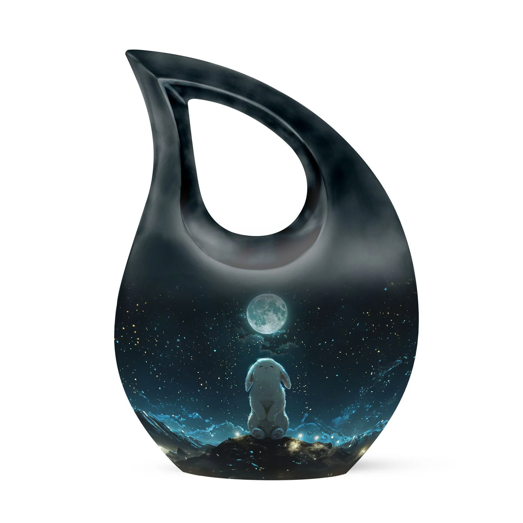 White Bunny Moon Tribute - Majestic Memorial Large Urn