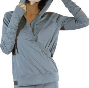 Women's Bamboo Crossover Hoodie In Earl Grey