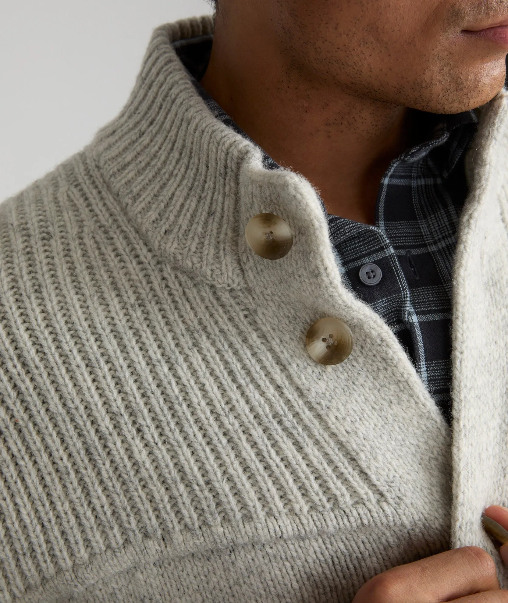 Wool-Blend Heavyweight Cardigan