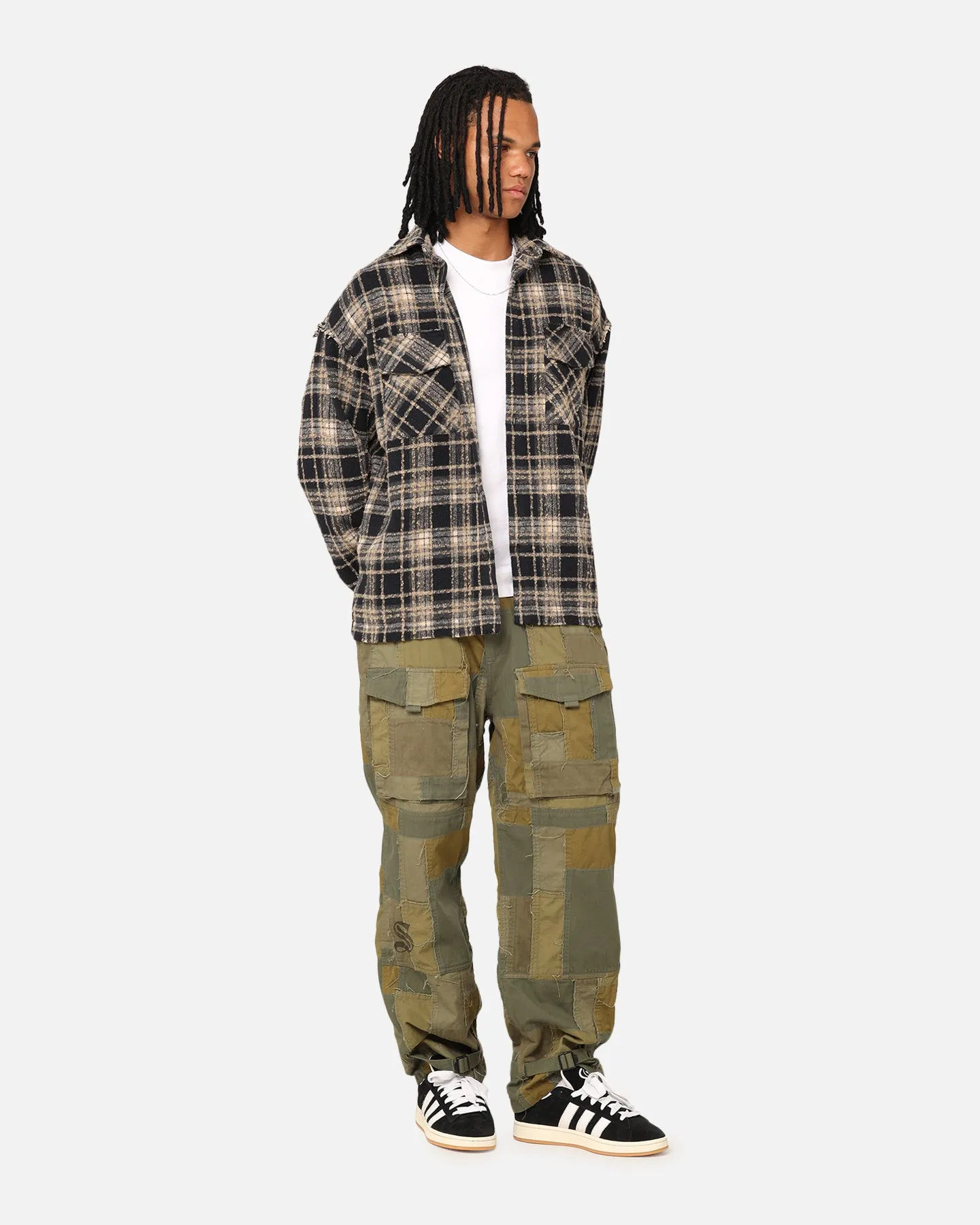 XXIII Distressed Flannel Jacket Navy/Cream